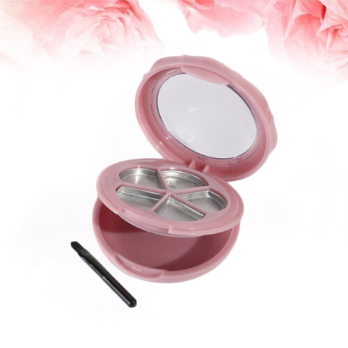 3 Pièces Boîte À Ombres Compartiments Brosses Et Rose 2