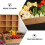 Khaki Bamboo Compartment Candy Holder Square Tray for Serving 10