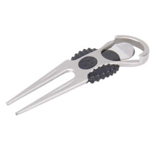 Anti Slip Zinc Alloy Golf Ball Marking Fork Black Reusable Grass Repair Tool Easy To Use Golf Divot Tool