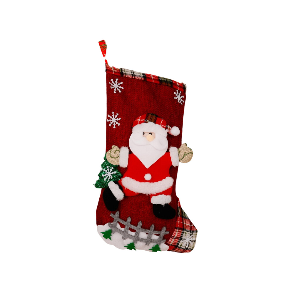 Spacious Holiday Gift Bag Christmas Decoration Santa Pattern-1