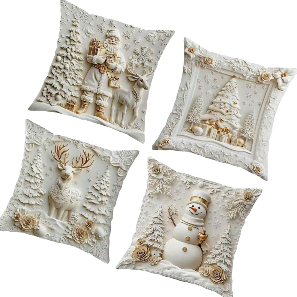 Festival Santa Printed Pillowcases Fabric Scratch Resistant-E