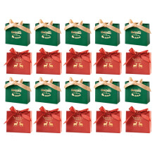 Christmas Party Treat Box Gold Foil Paper Gift Box-Red Green