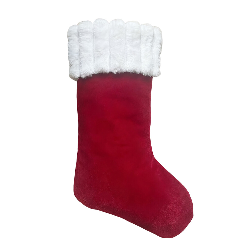 Roomy Plush Holiday Stocking With Secure Loop Attachs-Red
