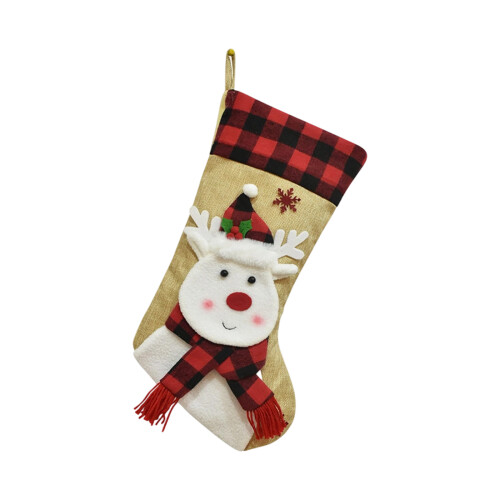 Warm Textured Linen Holiday Ornament Efficient Gift Pouch-C