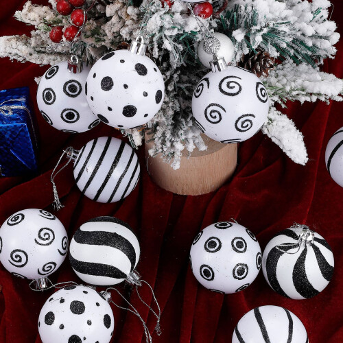 12-Piece Christmas Ornament Set - Shatterproof Plastic Ball-B 1