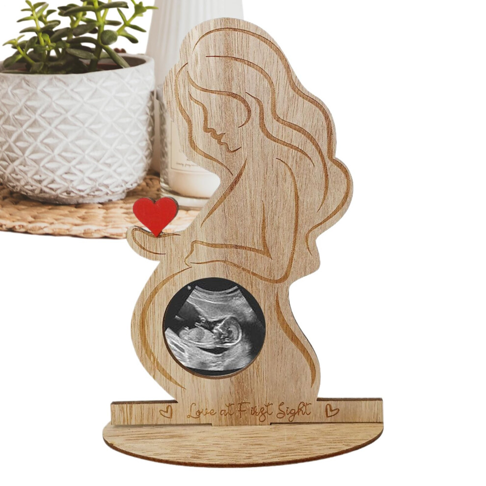 Baby Ultrasound Keepsake Wood Sonogram Picture Frame, Pregnancy Announcement Decor, 8.07 x 5.71 x 2.44 Bedside Display