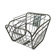 Front And Rear Electric Bike Basket Universal Metal Wire Storage Basket Front Or Rear Mount, Durable Steel Construction