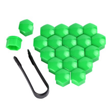 Car Wheel Nut Caps 20 Pieces Universal Auto Hub Screw Cover Dust-Proof Tyre Nut Protector with Clip Green 21mm