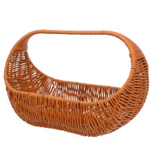 2Pcs Multipurpose Brown Picnic Basket with Handle Handwoven PP Iron