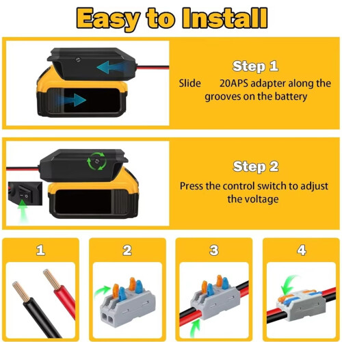 Adjustable Voltages Converter Feature Intelligent-For Dewalt 1