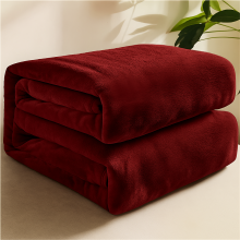 (Burgundy, King) 220GSM Lightweight Summer Blankets | Faux Fur Fleece Blanket Designed for Travel & Outdoor Blankets