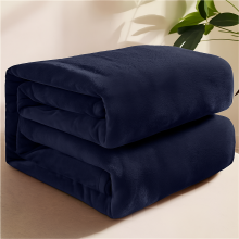 (Navy Blue, King) FAUX FUR BLANKET FLEECE THICK BED THROW SOFA MINK TRAVEL BLANKET
