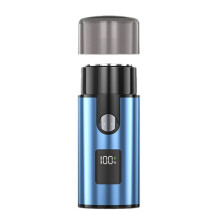 Beard Shaver With LED Display Travel Friendly Electric Grooming Device ABS Texture Blue For Men
