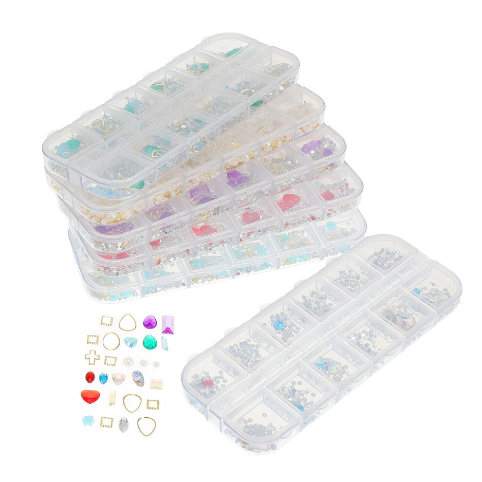 6 Sztuk 12-KomóRkowych PudełEk TaśMowych Z Nitami I Kamieniami-image