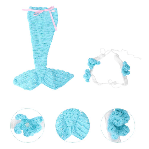 Conjunto Acessórios Fotografia Bebê , Suéter Tricô e Cauda 2