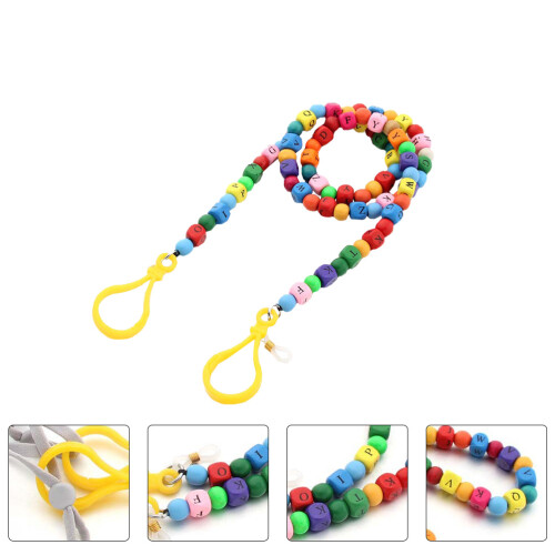 1 Para Cordão De Máscara Quadradas Com Letras 2