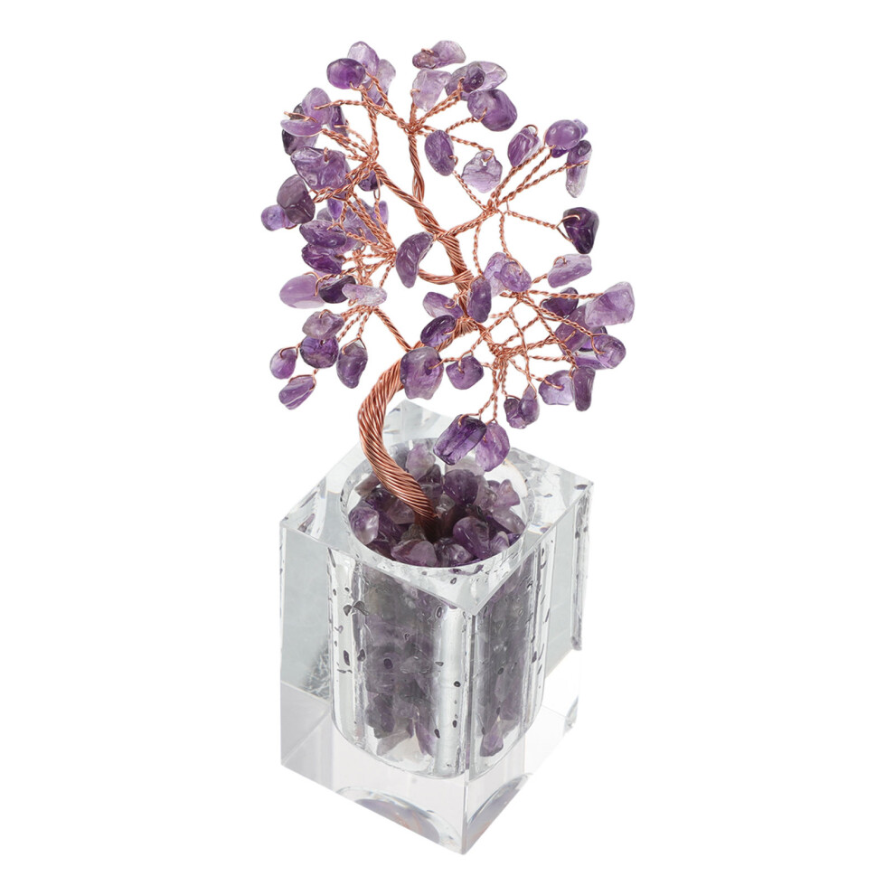 4 Sztuki KryształOwe Drzewko Bonsai Z Podstawą Dla Bogactwa I Ducha-image