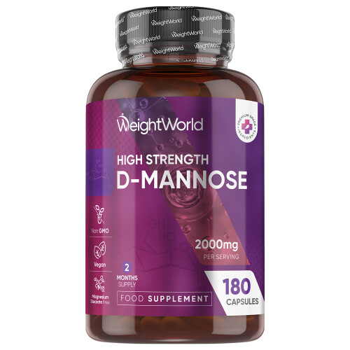 D-Mannose 2000mg - 180 Capsules - 2 Months Supply