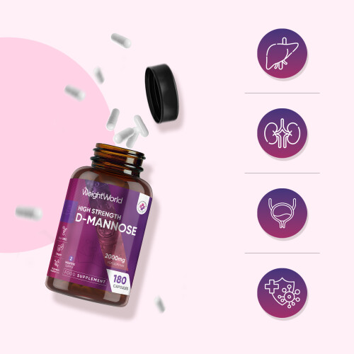 D-Mannose 2000mg - 180 Capsules - 2 Months Supply 1