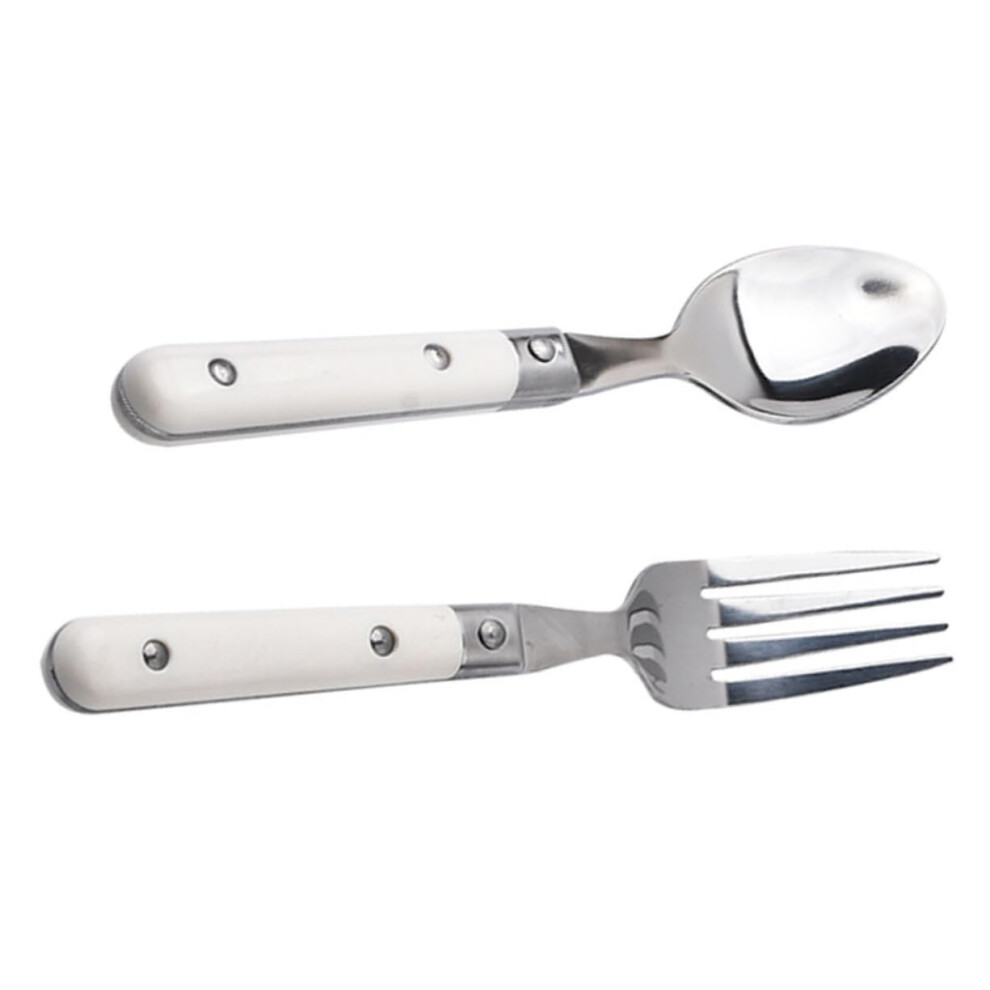 Stainless Steel Cutlery 2-Piece Set Ergonomic Fork And Spoon, Smooth Handles, Dishwasher Safe For Boys And Girls