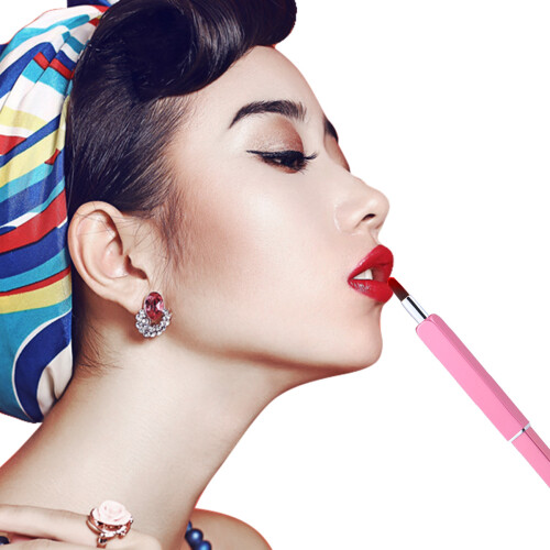 Pincéis De Lábios Com Artificial Para Batom E Labial Rosa 2