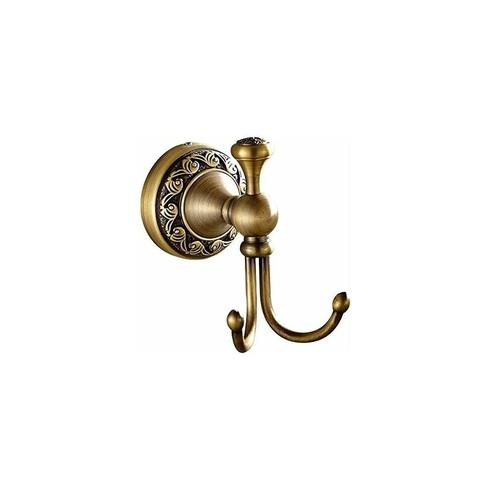 Antique Double Coat Hooks, Retro Brass Towel Hooks, Vintage Bathroom Wall Hook