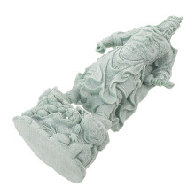 Vintage Grijs Guan Yu Sculptuur Van Steen Voor Huis En Bureau