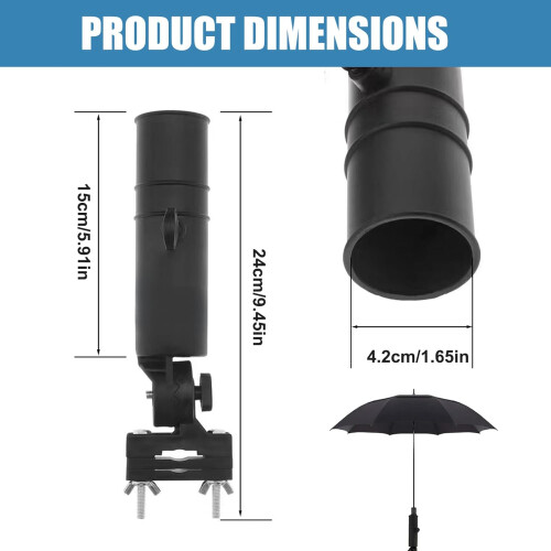 Golf Umbrella Holder Universal Adjustable Plastic Clamp Mount For Golf Cart Stroller Pushchair Multi-Purpose 1