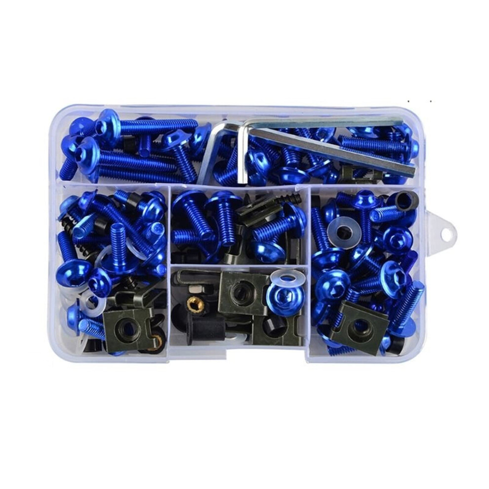 177Pcs/Set Cnc Alloy M6 M5 Fairing Bolts Kit For Motorcycle Bodywork Screws Nuts Blue Six Color Options 9393856364954