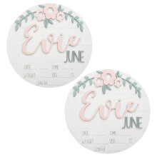 2Stk Runde Holz Für Geburtsankündigung Geschlechterfeier