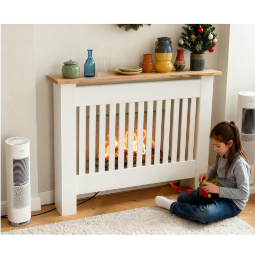 Gr8 Home Arlington Radiator Cover White With Shelf 2