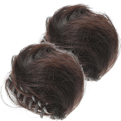 2 Peças Extensão Cabelo Coque Com Orelhas De Chignon Acessório 2