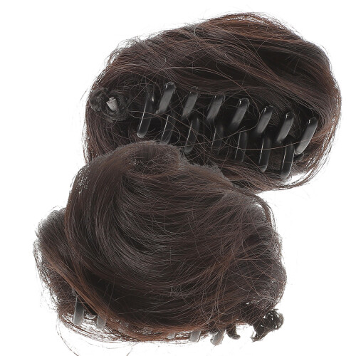 2 Peças Extensão Cabelo Coque Com Orelhas De Chignon Acessório 1