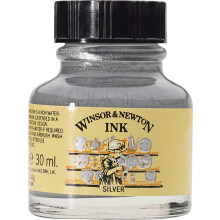 Winsor and Newton Drawing Ink 30ml 617 Silver (945) (Bttl)
