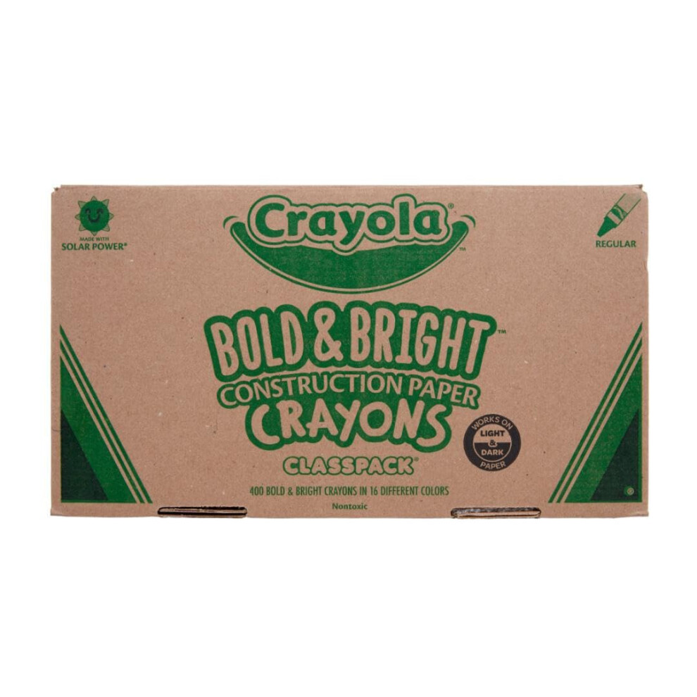 Crayola Construction Paper Crayons Classpack Bulk Assorted School Supplies 16 Colors 400/Set (Packaging May Vary)