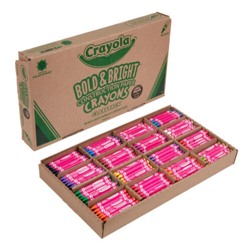 Crayola Crayola Construction Paper Crayons Classpack Bulk Assorted School Supplies 16 Colors 400/Set (Packaging May Vary) 1