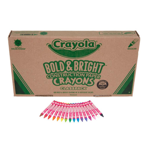 Crayola Crayola Construction Paper Crayons Classpack Bulk Assorted School Supplies 16 Colors 400/Set (Packaging May Vary) 2
