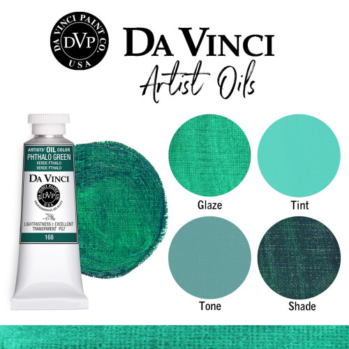 DA VINCI PAINTS Professionele kunstenaar olieverf ftalogroen 37 ml 1