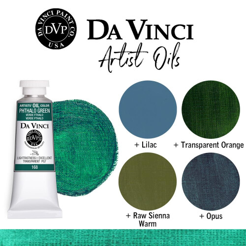 DA VINCI PAINTS Professionele kunstenaar olieverf ftalogroen 37 ml 2