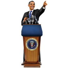 Barack Obamaa lainataan tyttmien filosofien kiltasta - Mukana leikattu onnittelukortti ja tarra-arkki kirjekuori