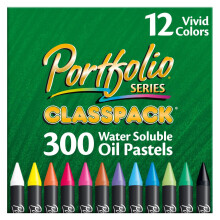 Crayola Olie Pastels Classpack, Schoolbenodigdheden, Wateroplosbaar, 12 Kleuren, 300Stuks