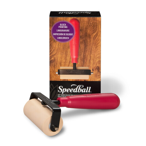 Speedball 2.5" Soft Rubber Brayer Ink Roller Heavy Duty Steel Frame Plastic Core 1