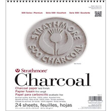 Strathmore 500 Series Charcoal Paper Assorted Colors Wirebound Pad 12x18 tommer 24 ark (64lb/95g) - Professionelt kunstnerpapir