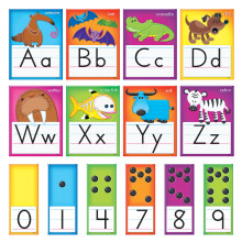 TREND Enterprises Inc. T-8265 Awesome Dieren Alfabetkaarten Standaard Manuscript Bulletin Board Set