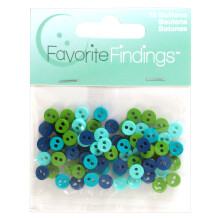 Blumenthal Lansing Mini Boutons Ronds Paquet de 75 Tous Taille Unique et Style Bouton de Vtements de Poupe Fleurs et Empilage - Nuances de Bleu
