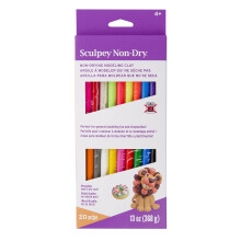 Sculpey Non-Dry Wiederverwendbarer, nicht trocknender Ton; 20 verschiedene Farben, 13 Unzen Ton-Sortenpackung. Ideal fr Claymation und allgemeines M
