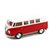 KiNSMART 1962 Volkswagen Classic Bus, Mastab 1:32, 12,7 cm, Druckguss-Metallmodell, Spielzeug-Van Pullback Acation (rot)