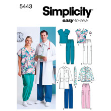 Simplicity Eenvoudig Te Naaien Unisex Scrubs en Dokters Outfit Patroon, Maten XL-XXXL