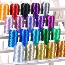 Stort 1100yds maskine metallisk broderitr?ds?t 20 kegler/spoler Assorterede farver Polyester sytr?dss?t Kompatibel med Brother Babylock Janome Si