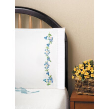 Design Works Crafts T230040 Niebieskie stokrotki 20"" x 30"" Tloczone poszewki na poduszki do haftu